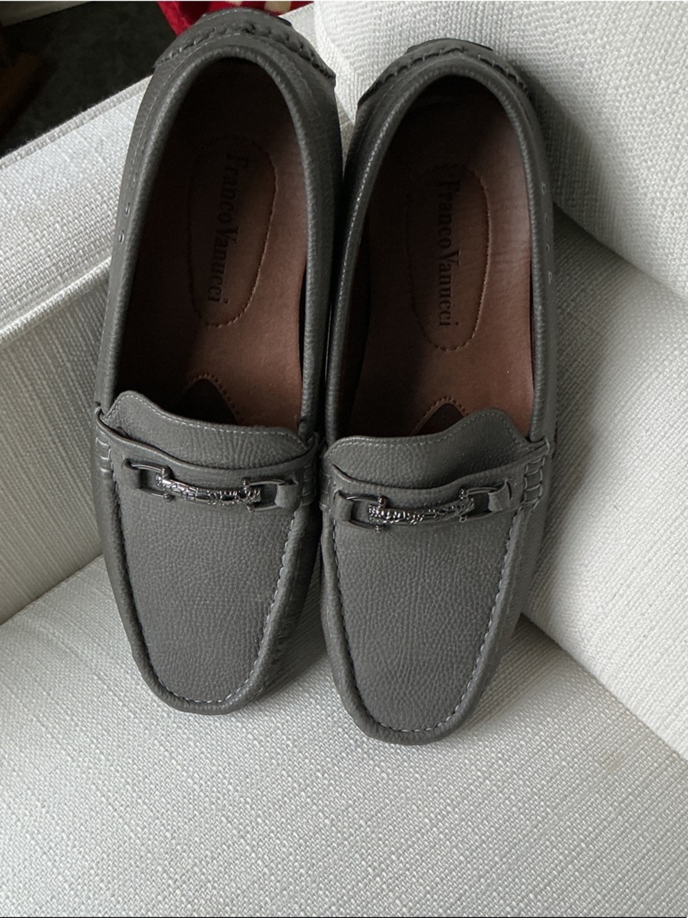 Men's Gray Pebbled Driving Loafers EUC